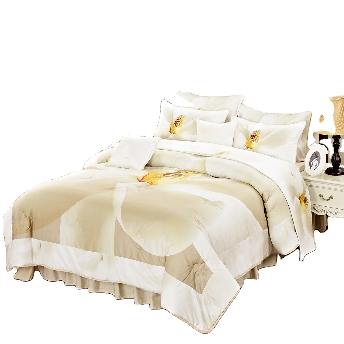 Factory customized 3D digital printing Original pillow cases bedroom sheets bedding set duvet cover with factory price
