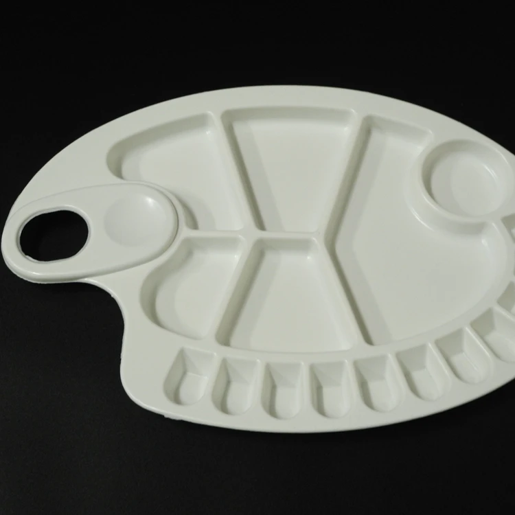 Небольшое количество для минимального заказа 10 шт.; Оптовая продажа; Детское нижнее белье 17 отверстие лоток для краски белого цвета в форме рыбки пластик макияж акварель ногтей художественная палитра