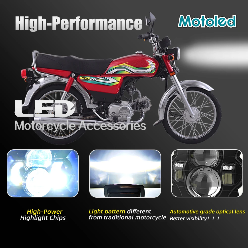 Motoled CD70 CJ125 2 в 1 HD PC абажур IP67 высокая яркость мотоциклетная фара