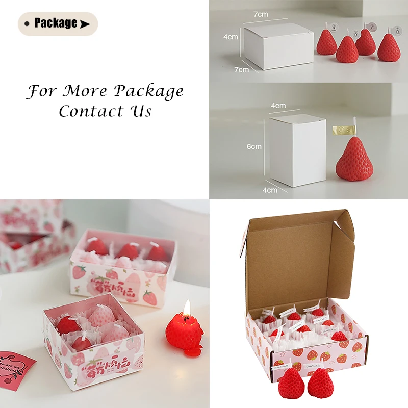 EIPP Strawberry Soy Wax New Shape Candles Luxury Art Aromatic Fragrance Candles for Home Wedding Birthday Decorative