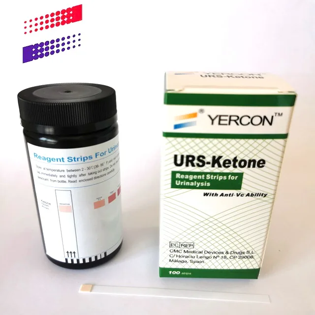 Yercon Urine Ketone Test Strip 50,100,12pieces/barrel  CE ISO13485