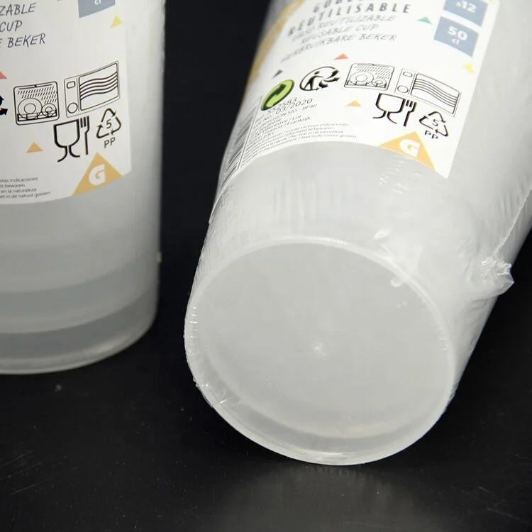 16 унций, свадебная прозрачная многоразовая полипропиленовая пластиковая чашка с индивидуальным логотипом, необычная матовая пластиковая чашка для вечеринок, аксессуары