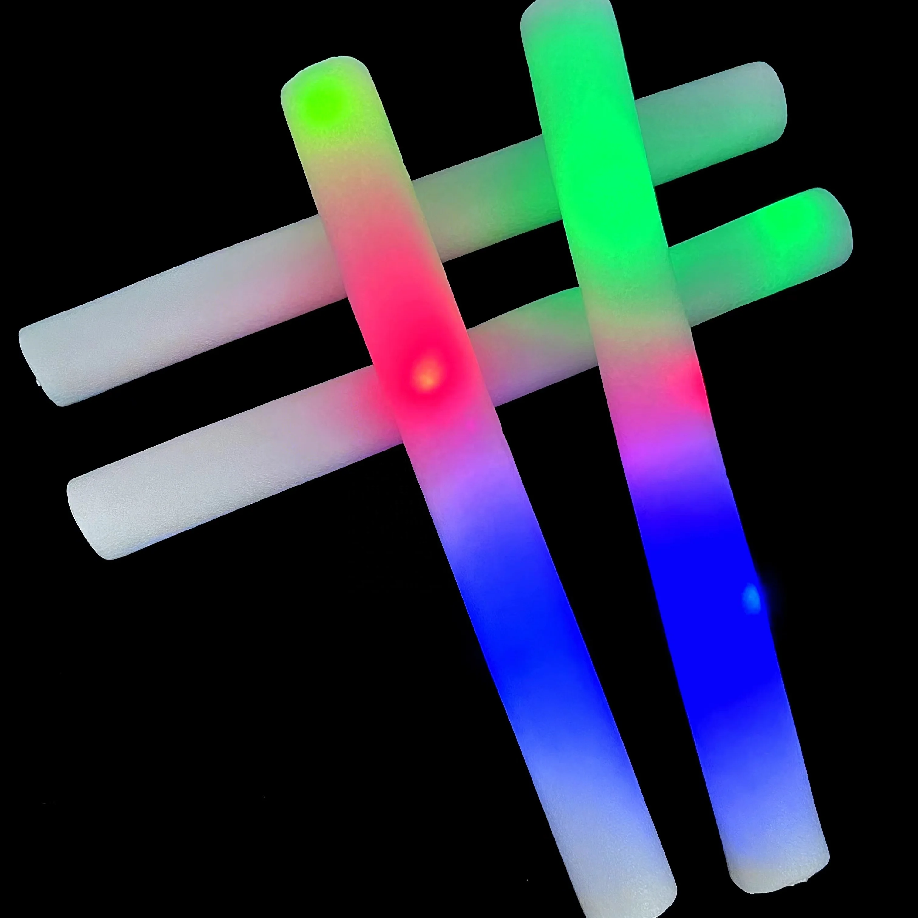 New Popular Glow Sticks LED Color Flashing Birthday Foam Holiday Party Supplies Custom LOGO Light Up