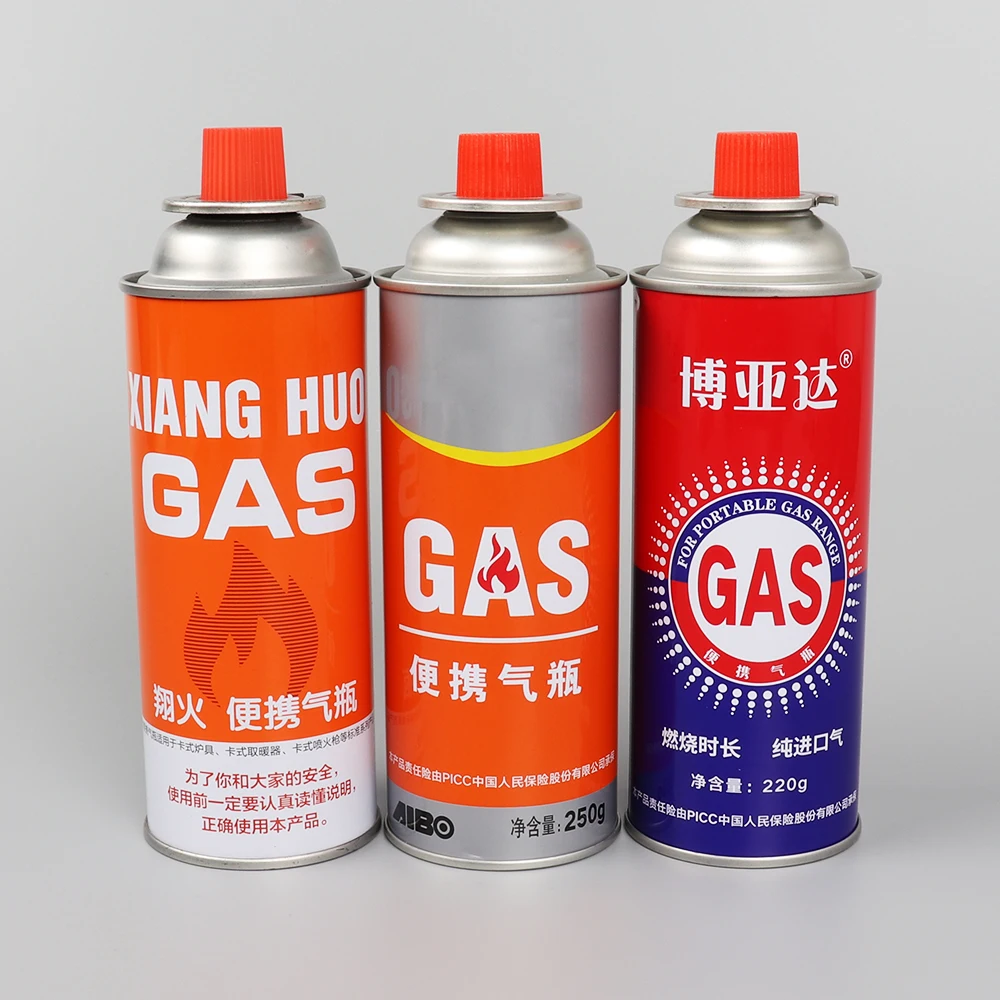 Straight Wall Type Butane Gas Can Tinplate Can with Offset Printing