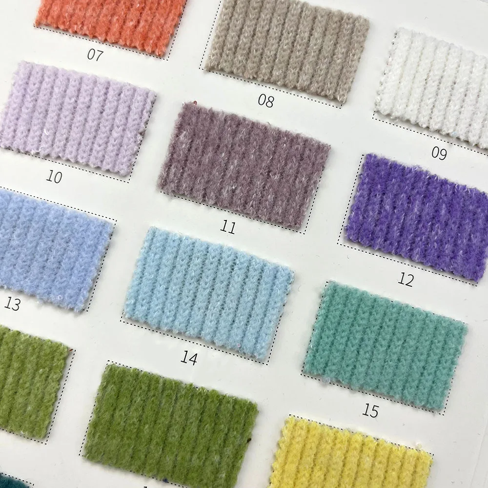 Autumn 320g TR blended coarse needle knitted Fleece fabric casual wear Korean fashion rib Polyester rayon fabric