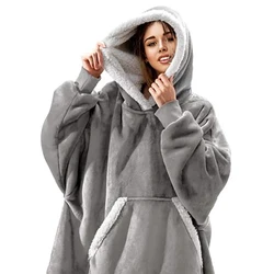 Sherpa Comfortable Hoodie For All Custom Plain Sweatshirt Wearable Adult Hooded Oversized Hoodie Blankets