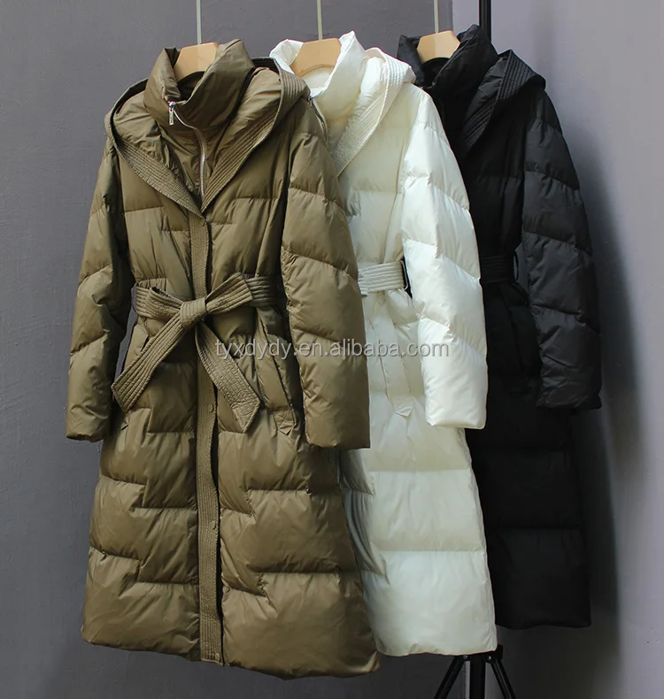 European Splicing Warm down Jacket for Women Korean Version with Versatile Plus Size Loose Casual Style Long Winter Clothing