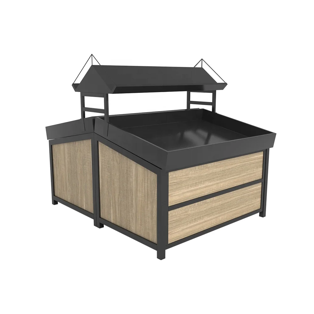 Supermarket retail store shelves wood fruit and vegetable shelf display stand rack for supermarket and fruit shop