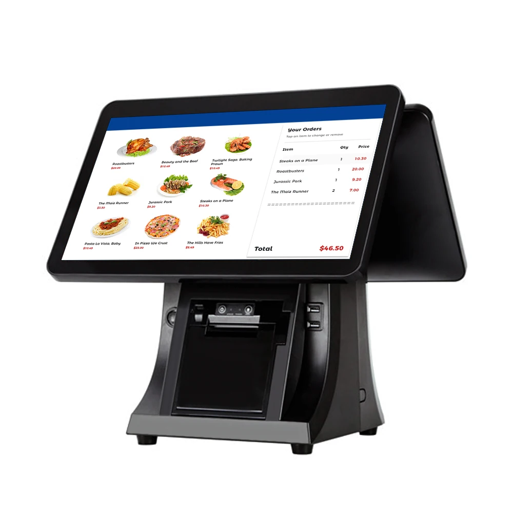 15 inch pos system windows dual screen pos systems all in one pos system window 10 touch screen