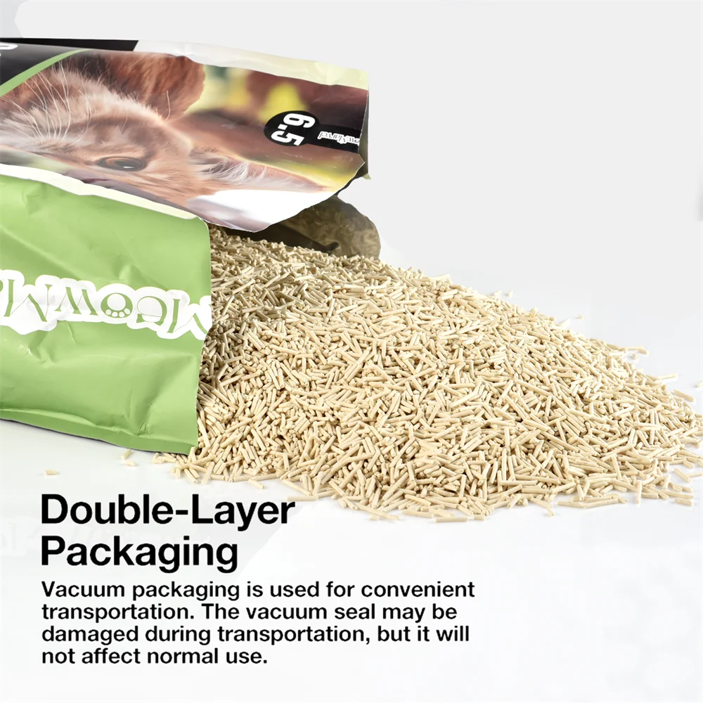 Natural Odor Control Tofu Cat Litter Fast Clumping Strong Absorbent Water Flushable Cat Litter 5.5lbs