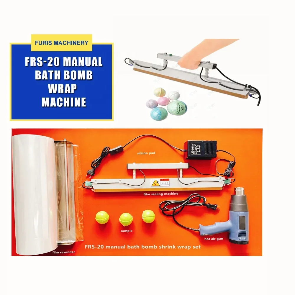FURIS Manual Bathh Bomb soap Shrink wrap Machine System Heat Sealing Wand Whole Set For Bath Bomb Soaps low lcost
