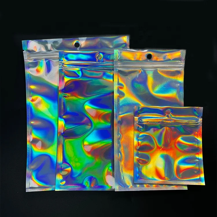 Заводская поставка в наличии оптовая продажа небольшая упаковка чехол для мобильного телефона ювелирные изделия голограмма майлар пластиковые голографические пакеты