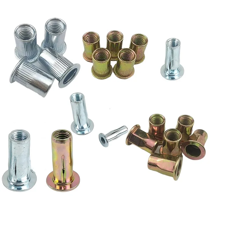 chinese factory Stainless Steel, Carbon Steel M3 M4 M5 M6 Flat Head Rivet Nuts Set Insert Reveting Multi Size Rivet Nuts/