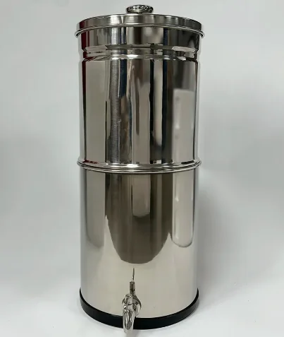 New 304 Stainless Steel Table Top Gravity Water Supply Filtration System Manual Household Water Filter for Outdoor Use