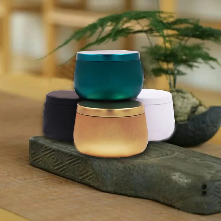 Popular Product Cans 8 Oz Candles Jar Brass Metal Candle Tins Brown Tin Cans For Candles