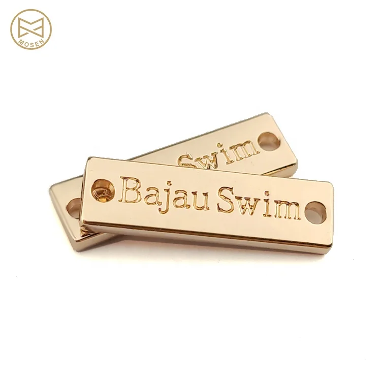 Garment Metal Accessories Personalize Brand Logo Customized Metal Plates Tags Labels for Hoodie Tee Coat Clothes