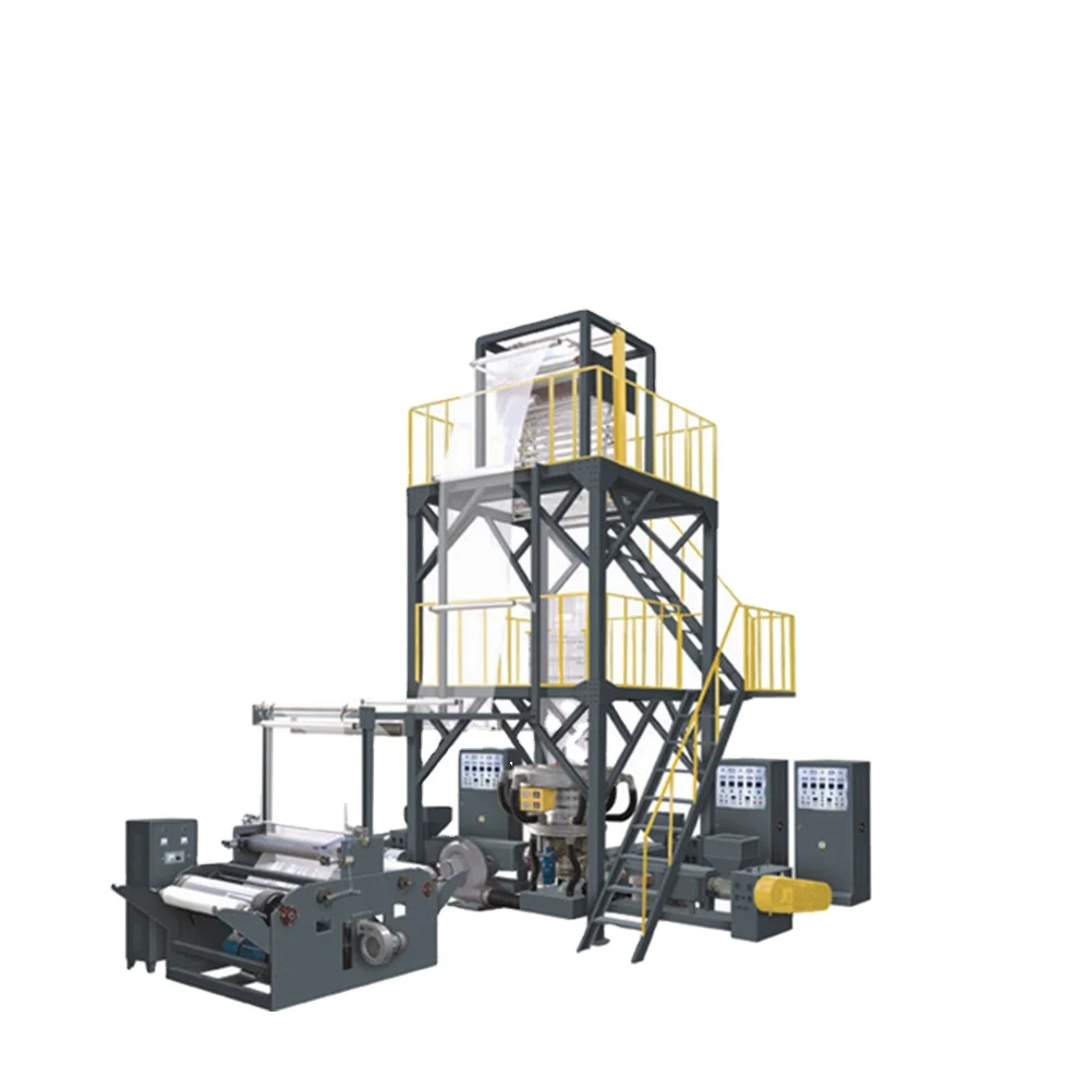 
SJ-60*3/FM2000 Three Layers Co-extruding Rotary Die-head Film Blowing Machine Set 
