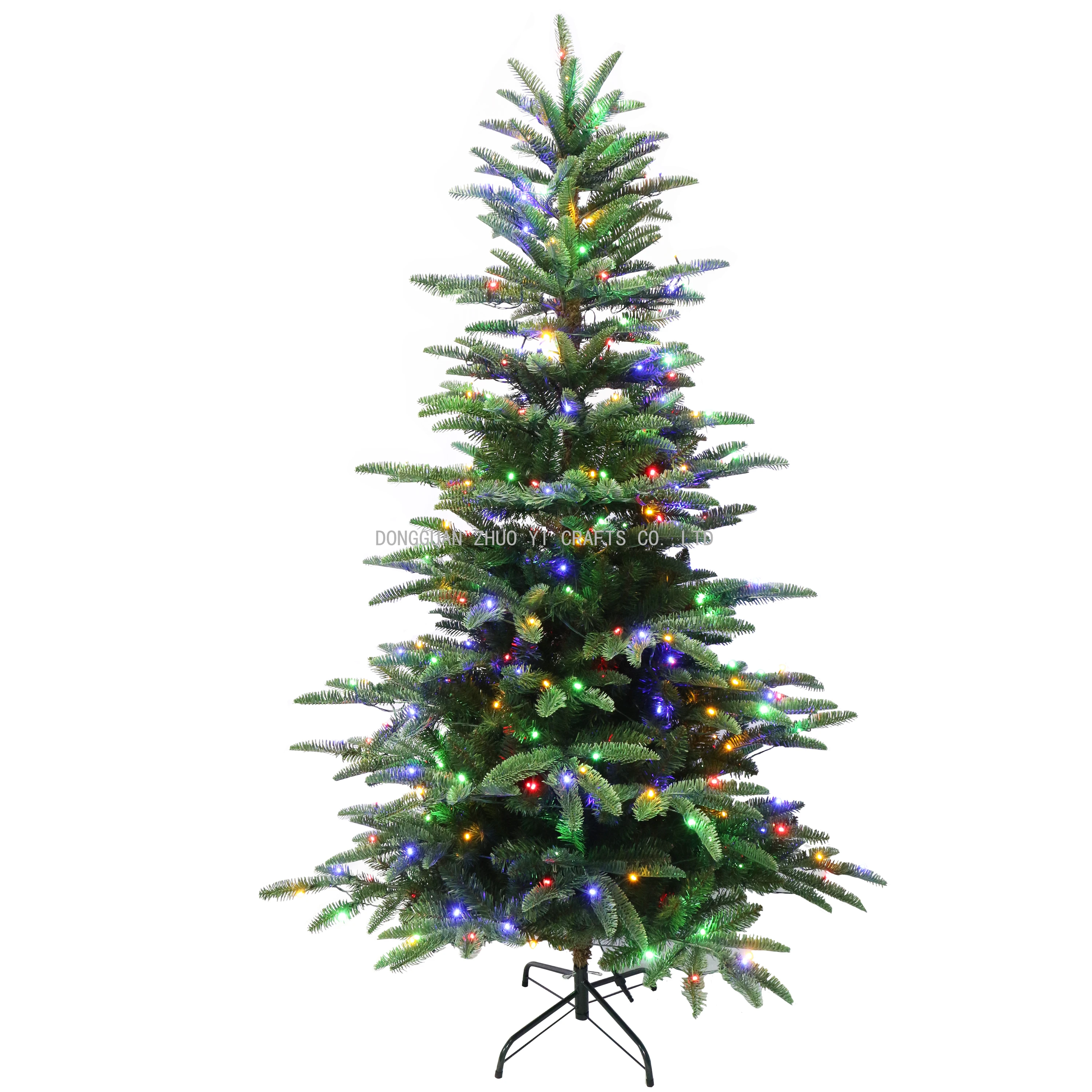 2024 American Style  PE&PVC Artificial Christmas Tree with Colorful Led Lights