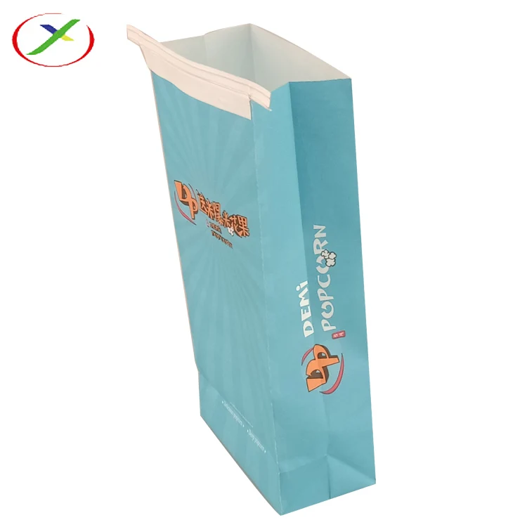 Custom Logo Printed Stand Up Oil Proof Kraft Paper Popcorn Chips Package  popcorn bags