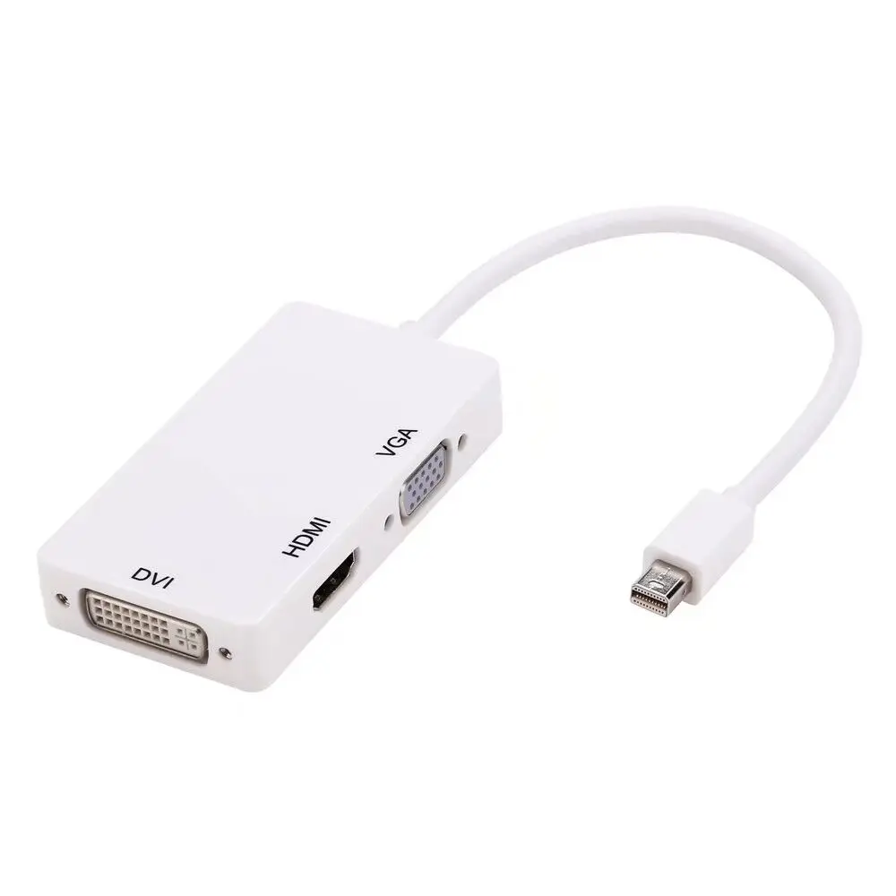 4K 3 в 1 мини-адаптер DisplayPort DP к HD MI VGA DVI Кабель-конвертер Displayport