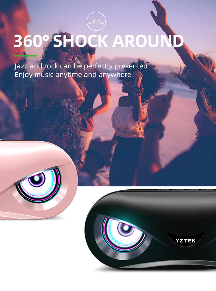 2021 portable colorful led speakers wholesale Wireless stereo bluetooths Speaker With LED Light