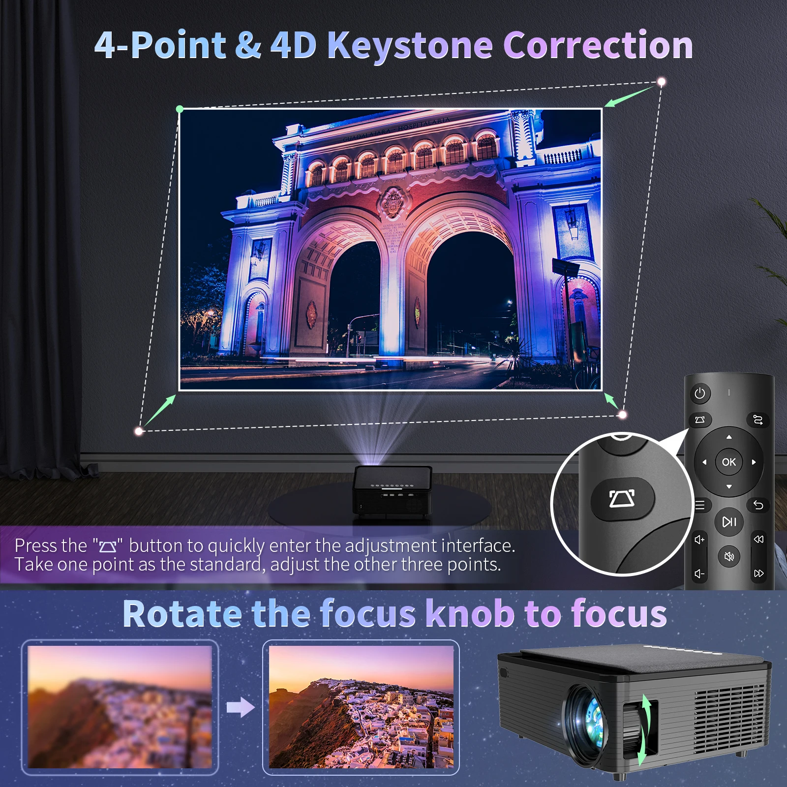 ZLIGHT factory price Projection Profile Portable 4K Pocket Gobo Projector Lift Lens Led Headlight 7D Hologram Projector Price