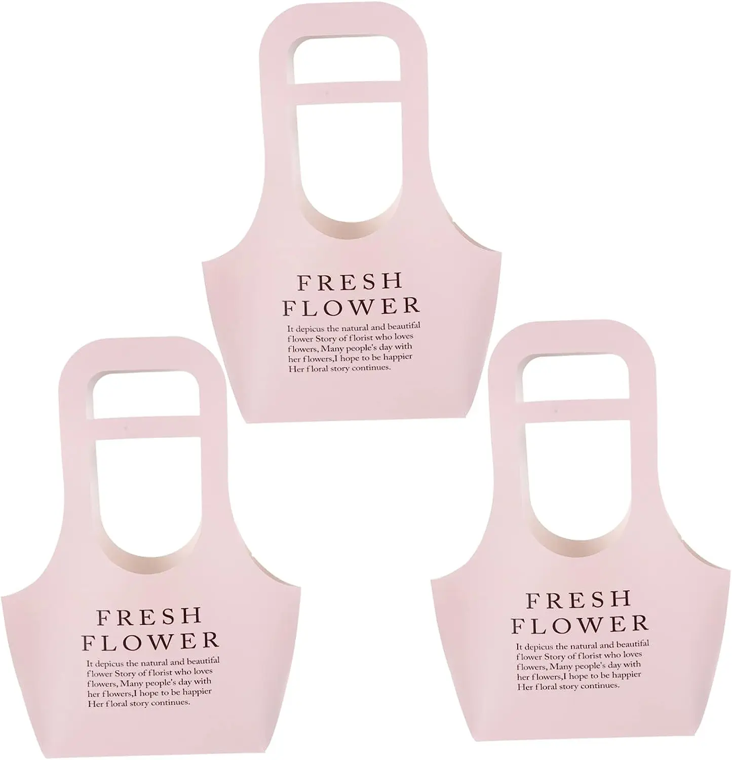 Portable Flower Paper Bags Flower Wrapping Bags Paper Gift Bag Fresh Flower Box Bouquet Handbag Pink Seagrass Planter Basket