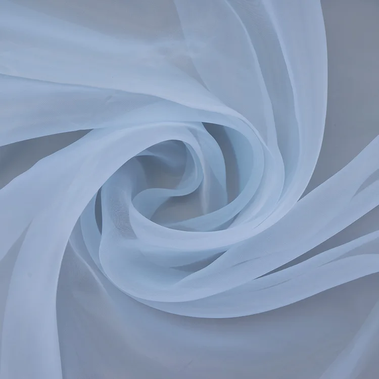 6MM width100% Mulberry silk organza fabric for clothing Wedding Dress