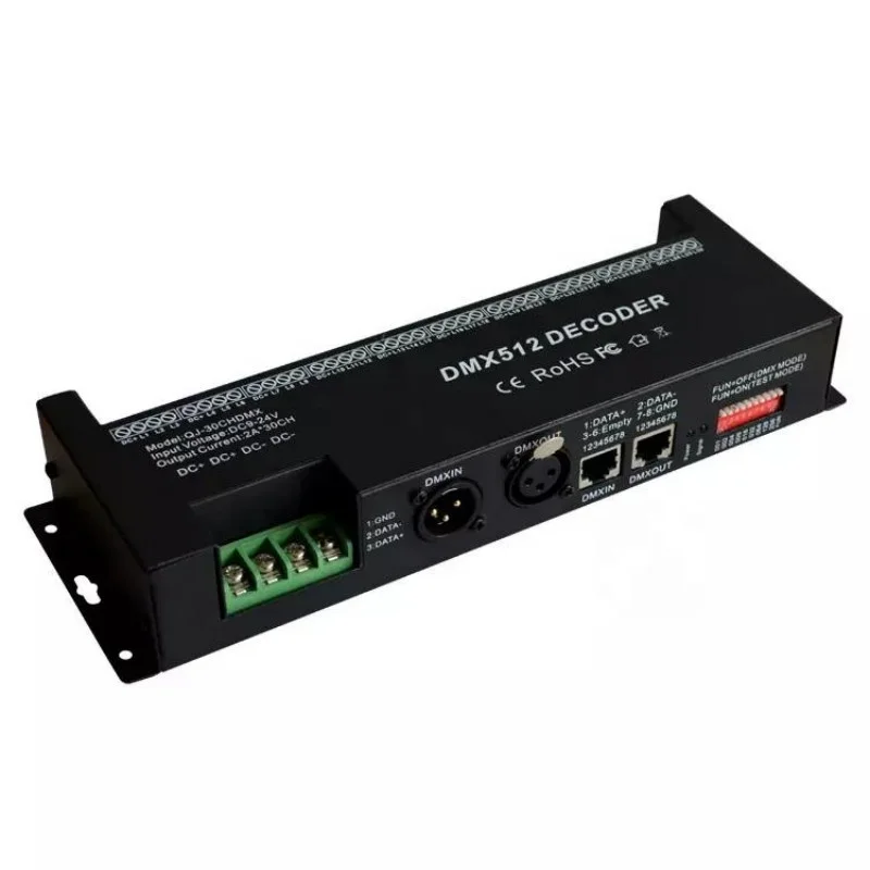 DMX Dimmer DC9V-24V 2A/CH Controller 30CH LED Strip Lighting Controller DMX Decoder