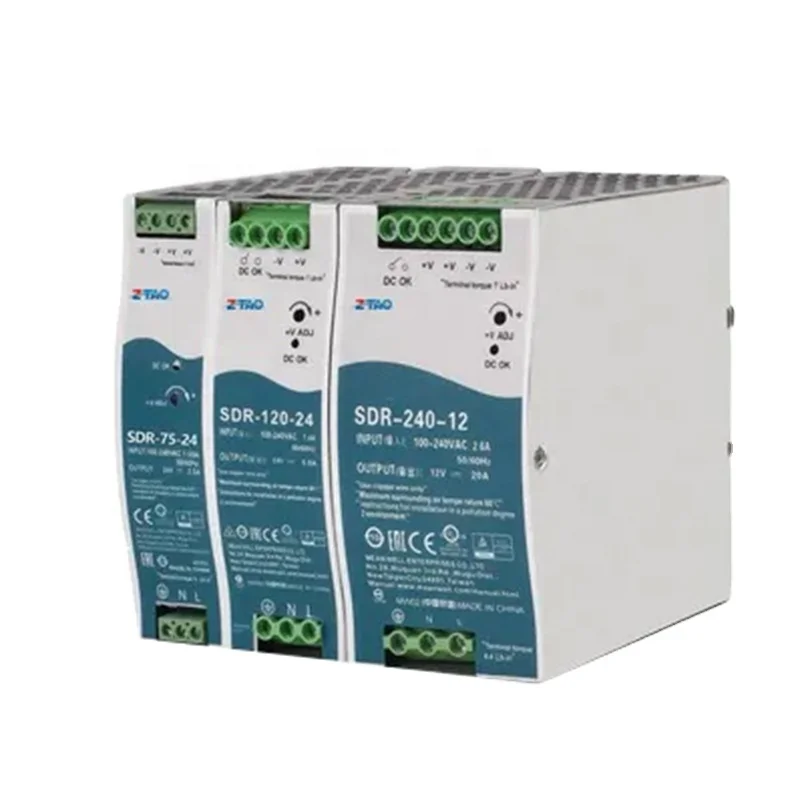 ZTAO SDR-120-24 Ac Dc 120w  12v 10A 24v 5A 48V 2.5A Din Rail Switching Power Supply for Led