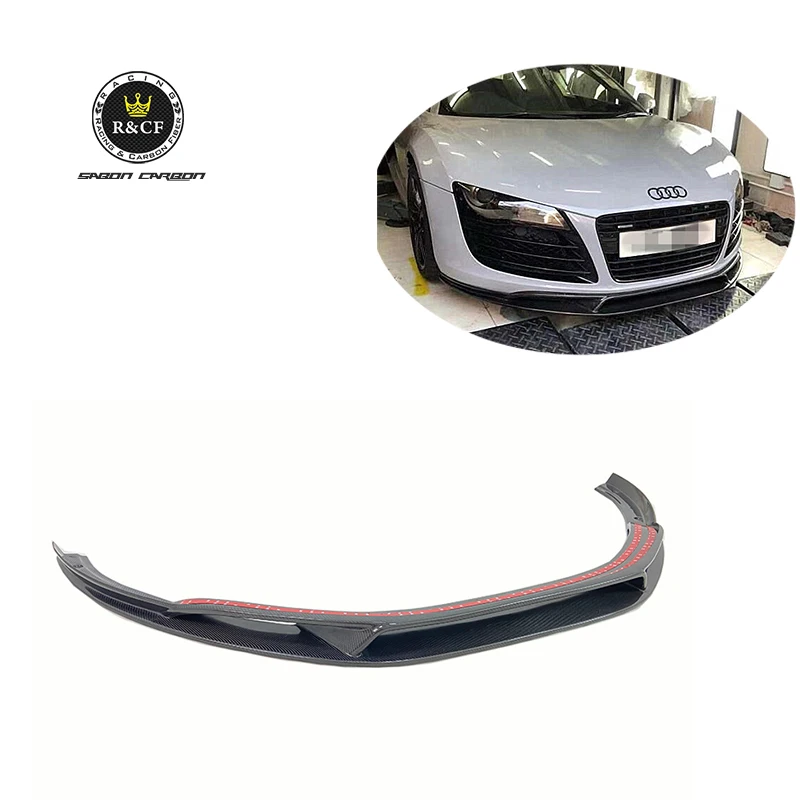 R8 Front Splitter Front Bumper Chin Lip Spoiler For Audi R8 08-15 Carbon Fiber Body Kit