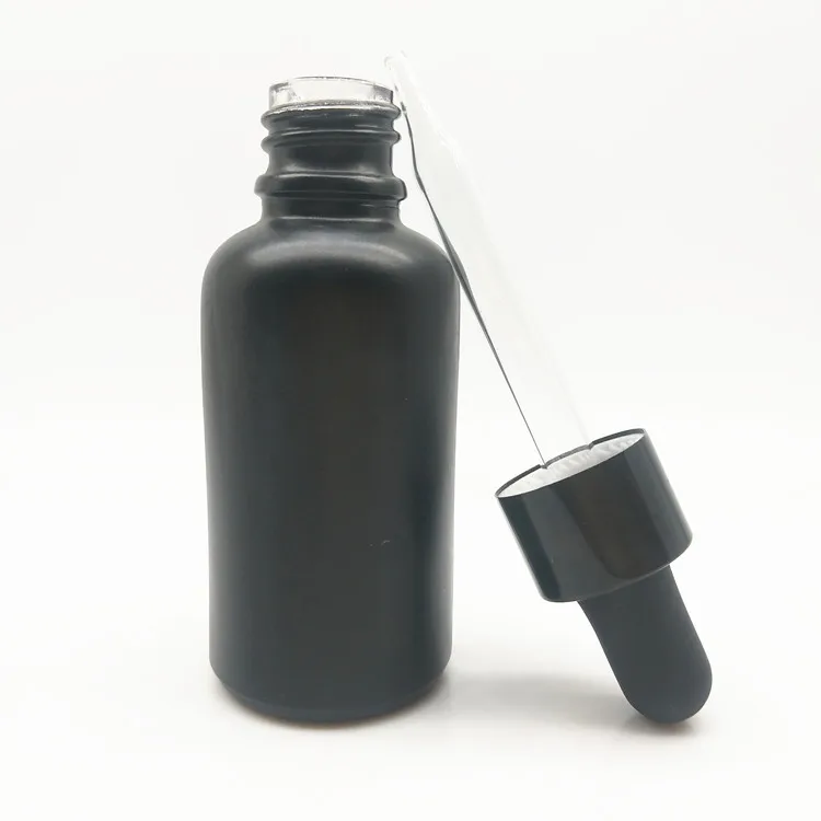 5ml 10ml 15ml 20ml 30ml 50ml 100ml black matte glass dropper bottle/cosmetics packaging containers/essential oil bottle