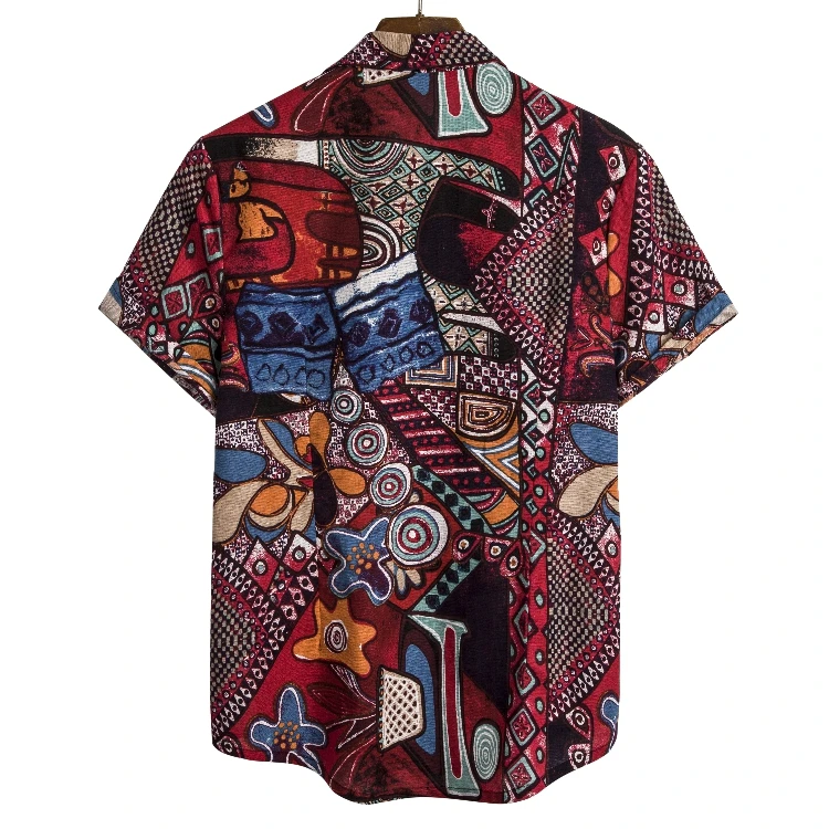 
Wholesale In Stock Fashionable Printed Mens Summer Short Sleeve Man Hawaii Casual Shirt 