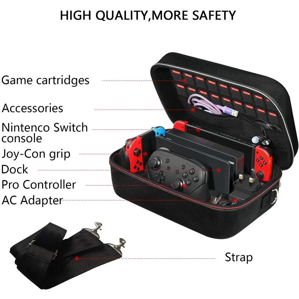Чехол для хранения Nintendo Switch/Switch OLED Model (2021) портативный дорожный защитный жесткий