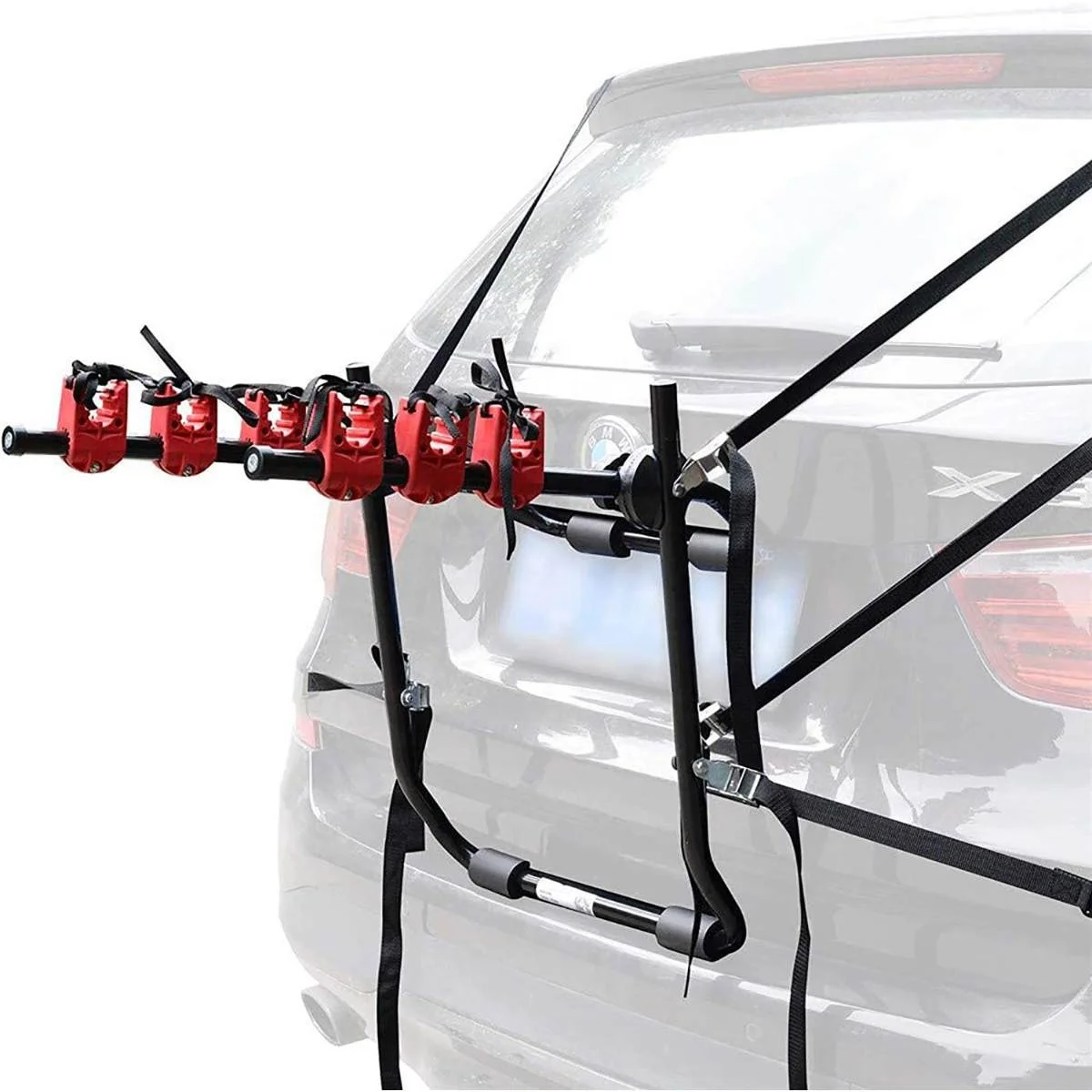 
3-Bike Trunk Mount Racks Cycling Bicycle Stand Quick Installation Rack Storage Carrier Car Racks 