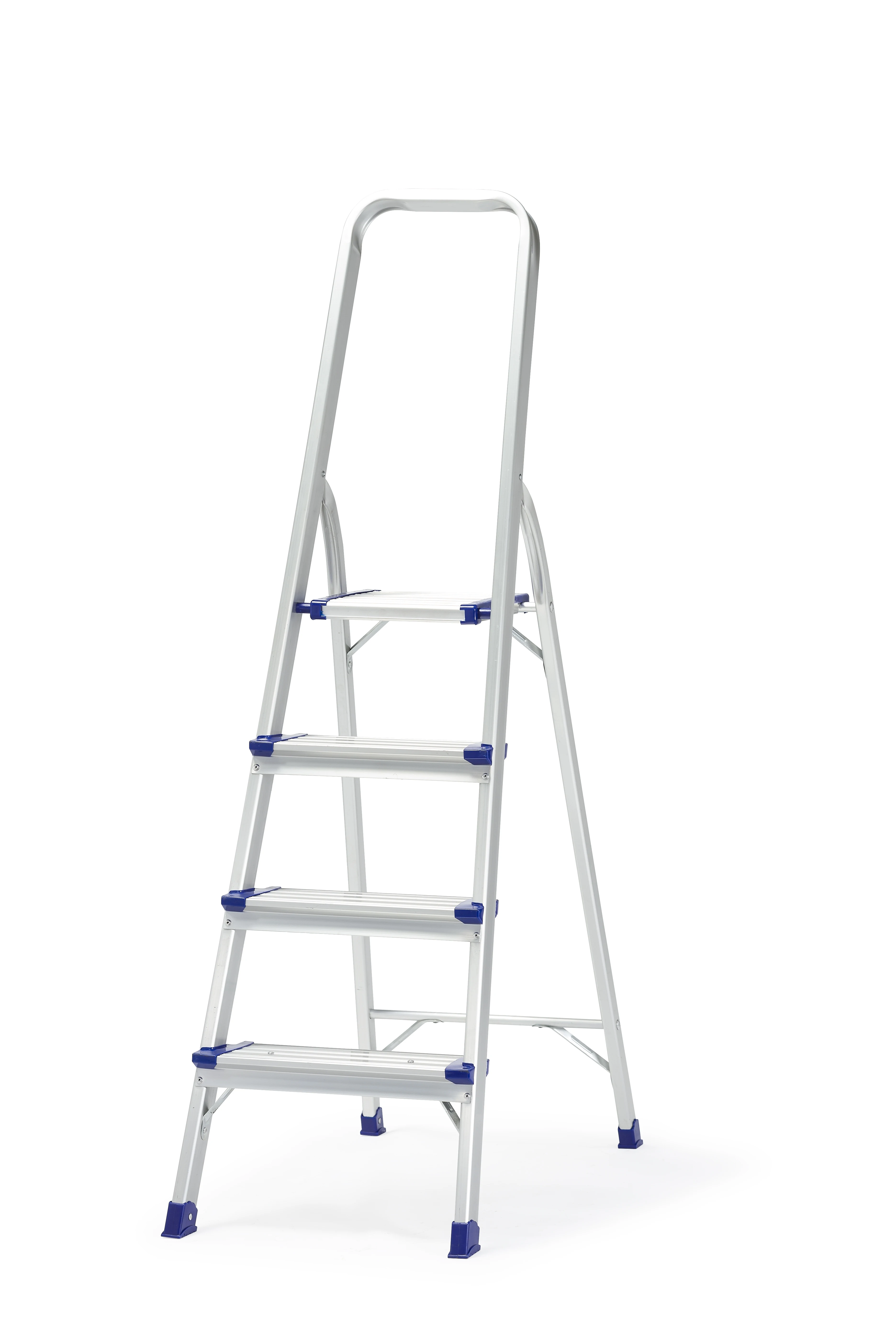 MOQ 20 PCS folding 3 step aluminum ladder, Household Foldable Ladder With Handrail