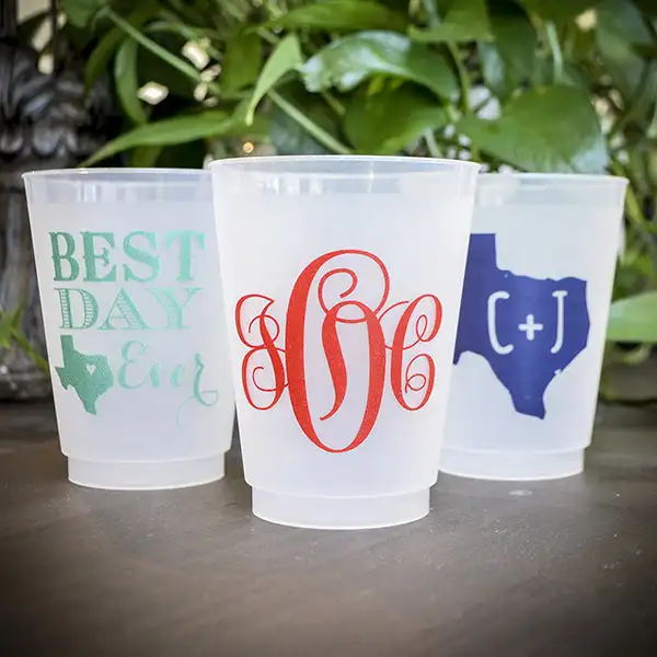 Wedding party use Custom logo printing 16oz reusable frosted plastic cups