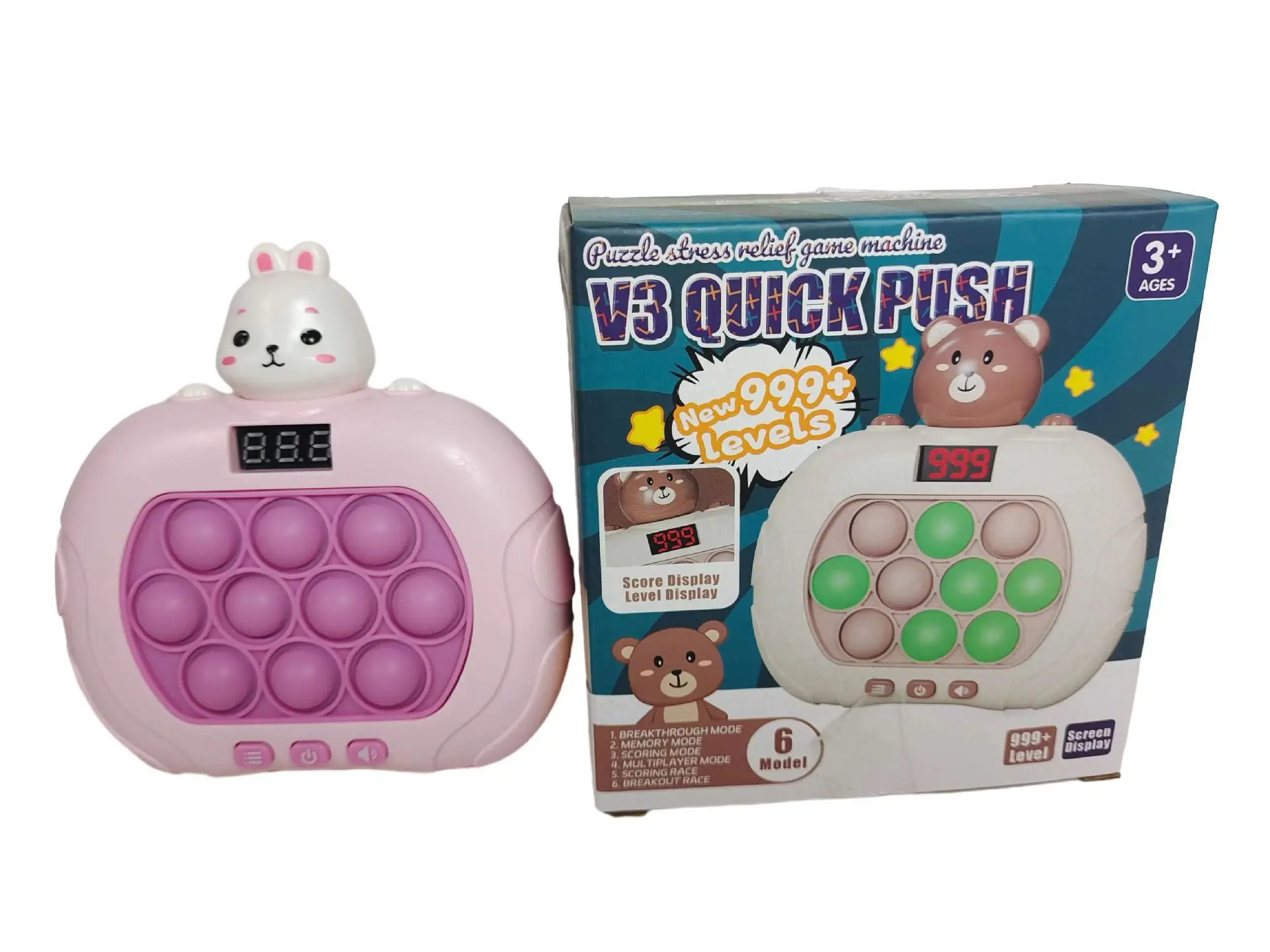 New popit fidget toys Speed Push Game Machine-Music Whack A Mole Handheld Game Push Bubbles Autism Relief Toys for Children