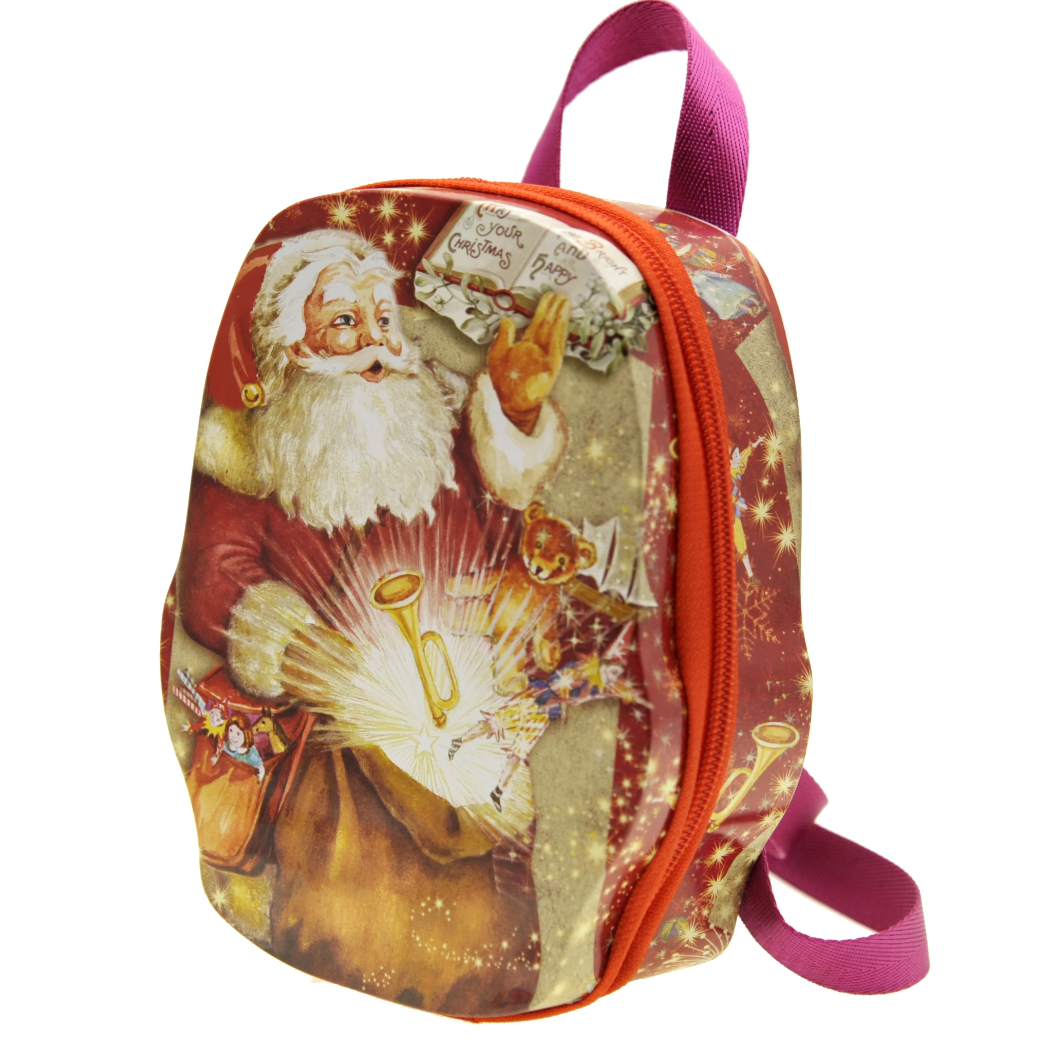 Детский жестяной рюкзак с тисненым рисунком из мультфильма, металлическая жестяная коробка с застежкой-молнией и логотипом