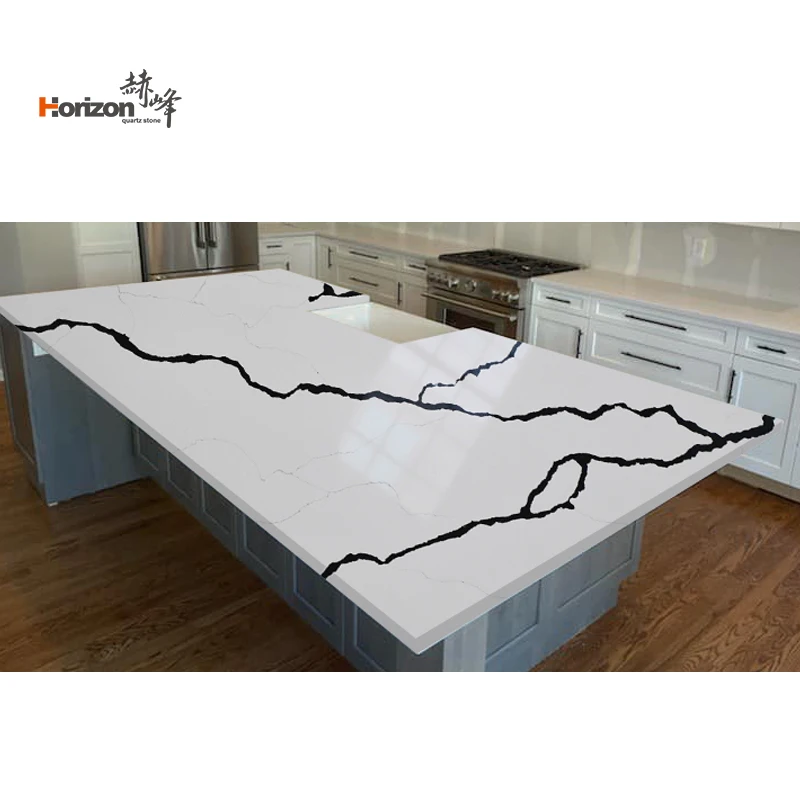 Horizon quartz slabs calacatta artificial quartz stone slab  for kitchen countertop quartz