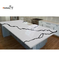 Horizon quartz slabs calacatta artificial quartz stone slab  for kitchen countertop quartz