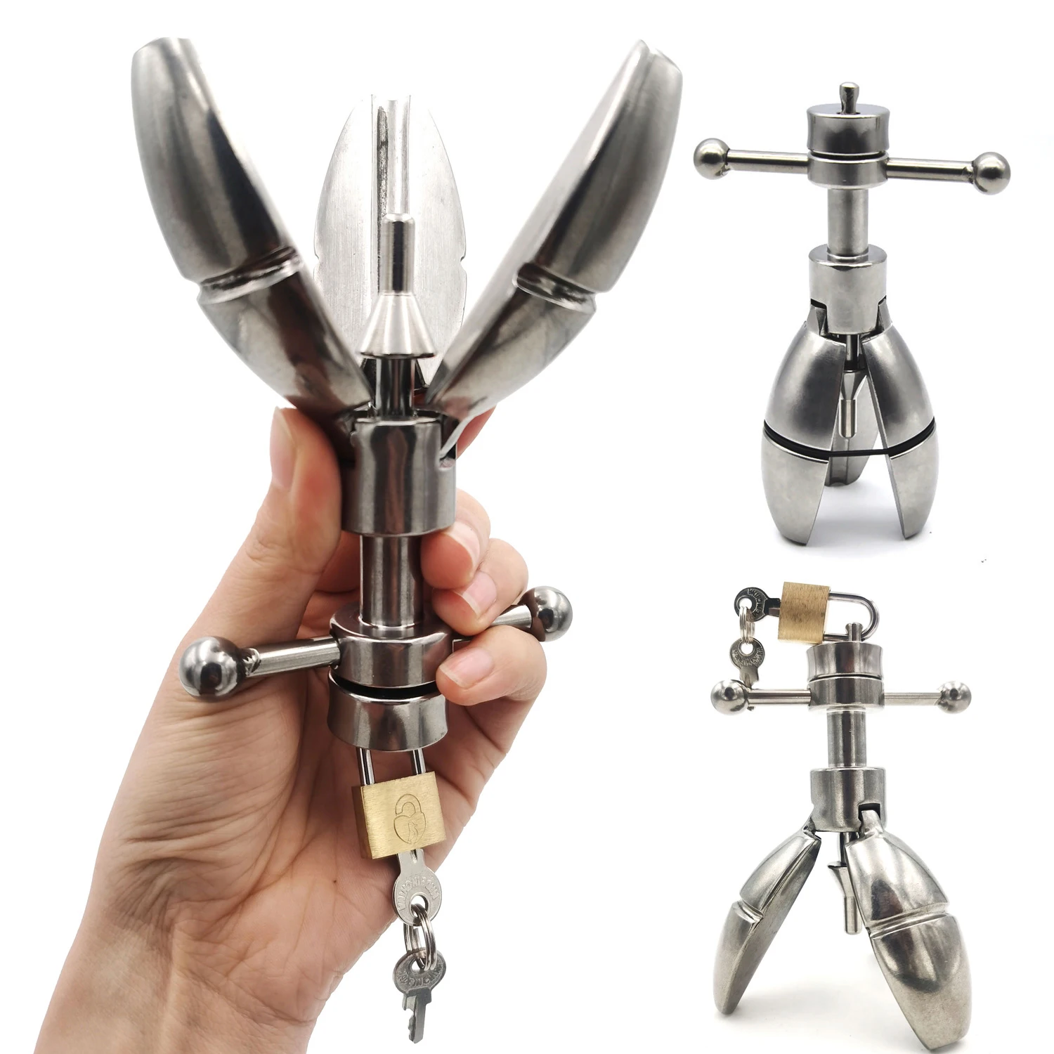 Free Custom Box - Torpedo Asslock Stainless Steel Anal Plug With Lock Expanding Ass Butt Big Buttplug Trainer Sex Toys