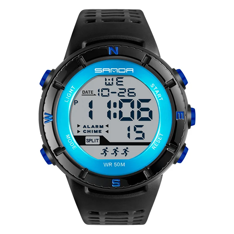 CW-483 Alarm led male clock resin waterproof sports men stopwatch wrist watch digital watches