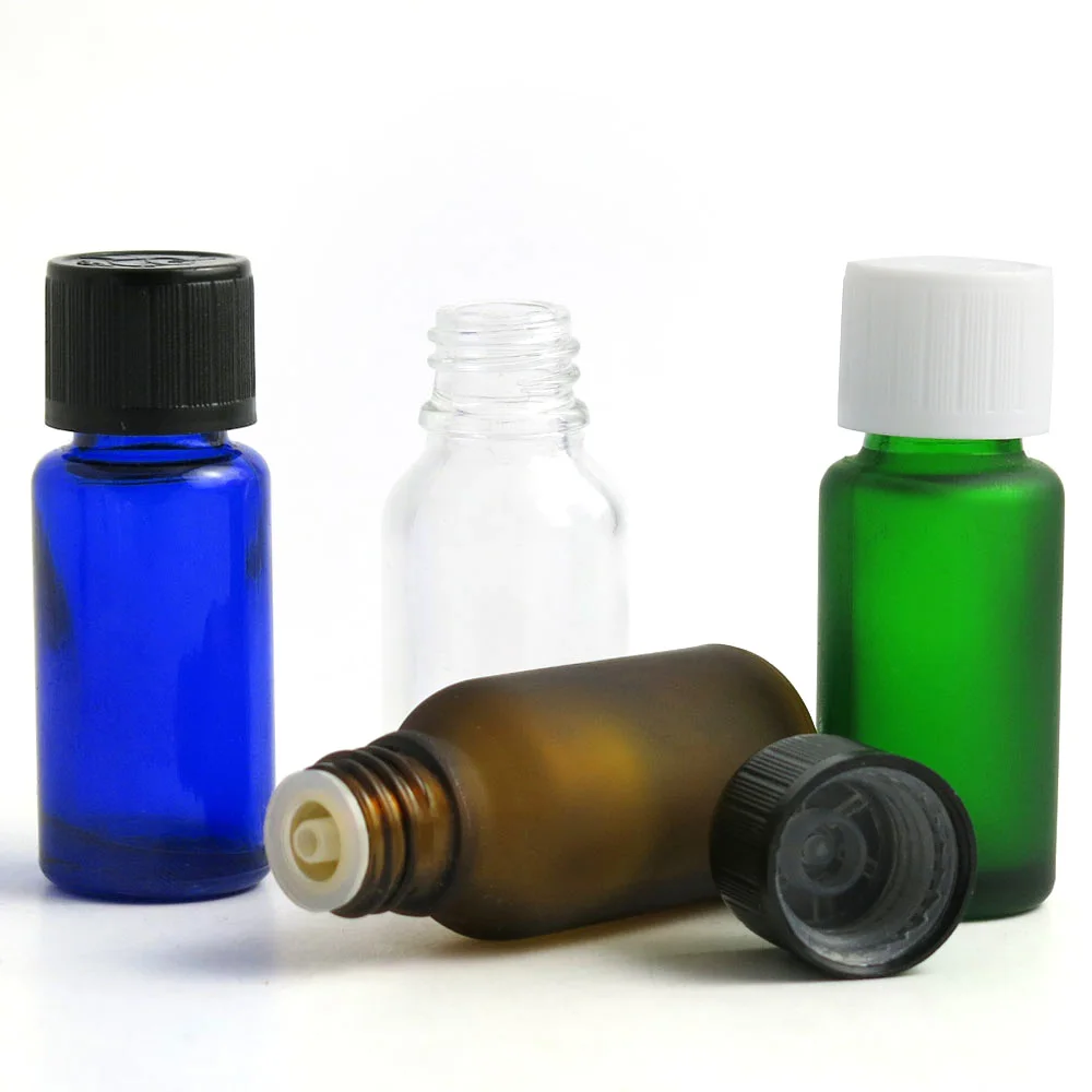 Manufacture Frosted Amber Clear Green Blue 15mL Glass Essential Oil Bottle Personal Care Syrup Liquor Glass Bottle