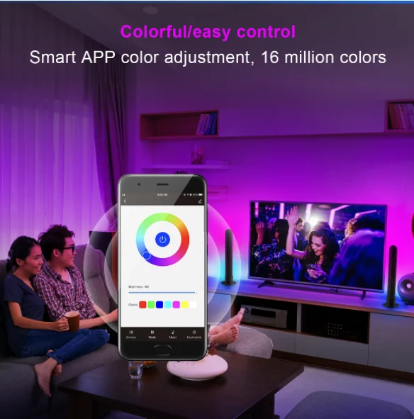 Ble DC-5V APP control rgb color changing atmosphere game room decor music disco colorful gaming light game room