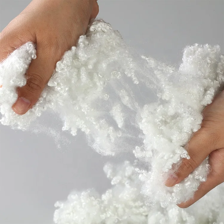 3D 64mm Siliconized Wholesale nonwoven siliconized polyester staple fiber for stuffing