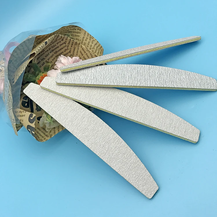 Professional 80/100/180/240 Grit Custom Logo Printed Half Moon Foam Nail File Polishing Nail Files For Nail Art