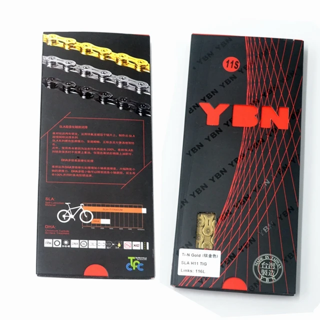 YBN 11-22-скорость инструмент для демонтажа цепи велосипеда (высокопрочный 116L титановая золотаq оригинальная коробка
