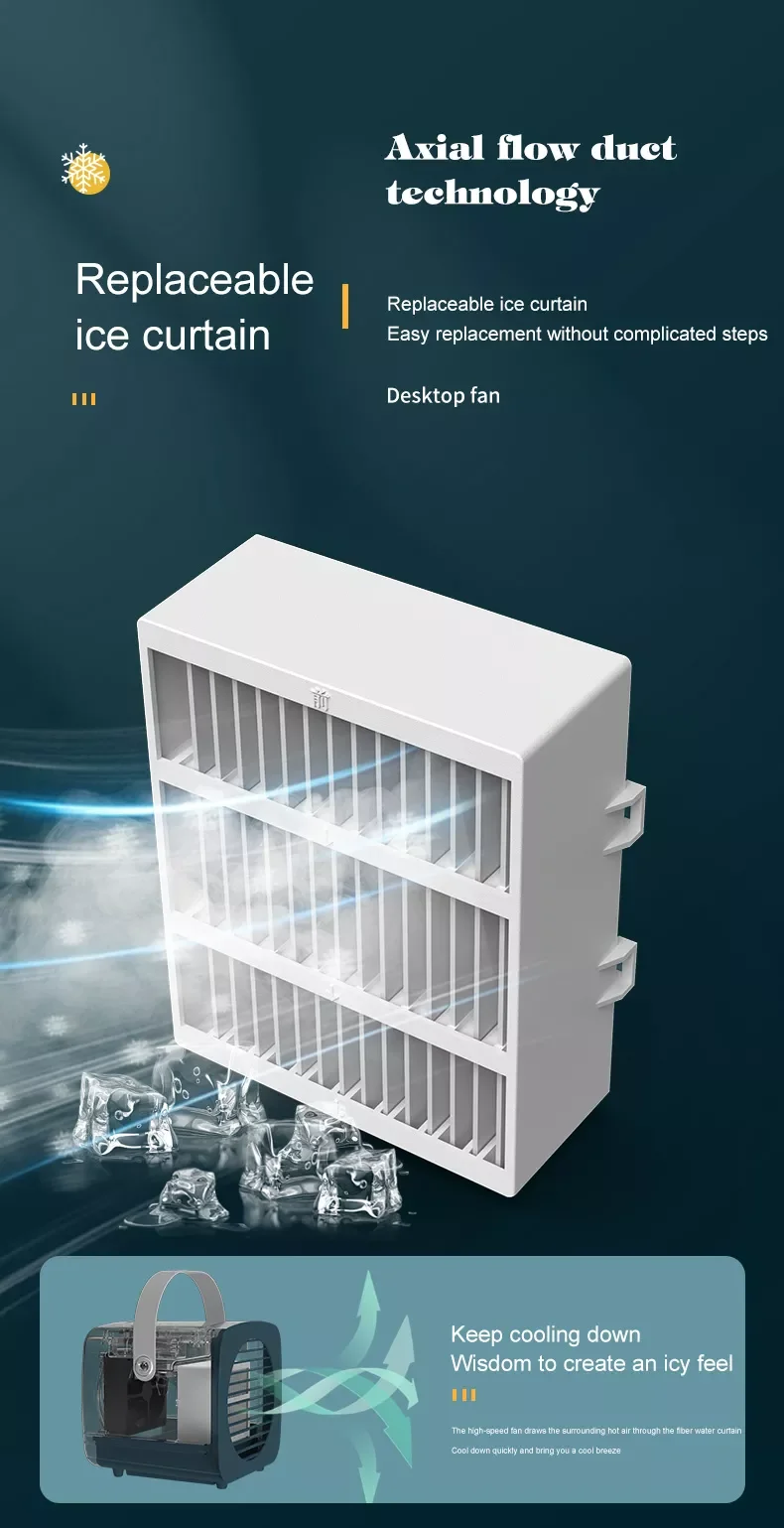 Portable Personal Mini Humidifier Misting Evaporative Air Conditioner Cooler Table Fan for Home Office Bedroom Indoor Outdoor