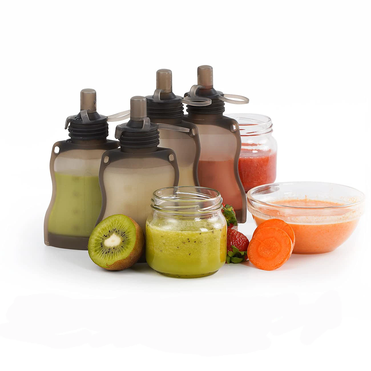 Customizable Multicolored Baby Products Reusable Silicone Breast Milk Storage Pouches Bisphenol A Free